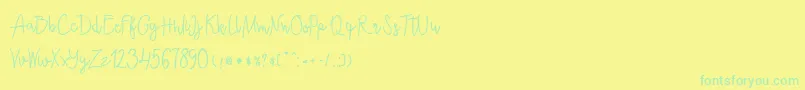 Fonte Ecuador Bold – fontes verdes em um fundo amarelo