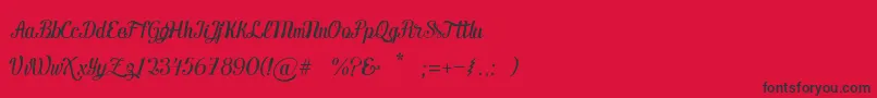 fuente Ecuador Handscript – Fuentes Negras Sobre Fondo Rojo