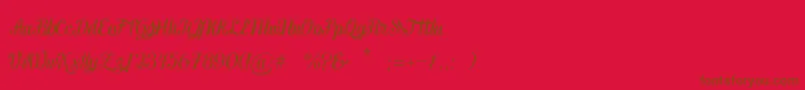 Ecuador Handscript Font – Brown Fonts on Red Background