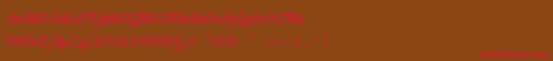 Ecuador Handscript Font – Red Fonts on Brown Background