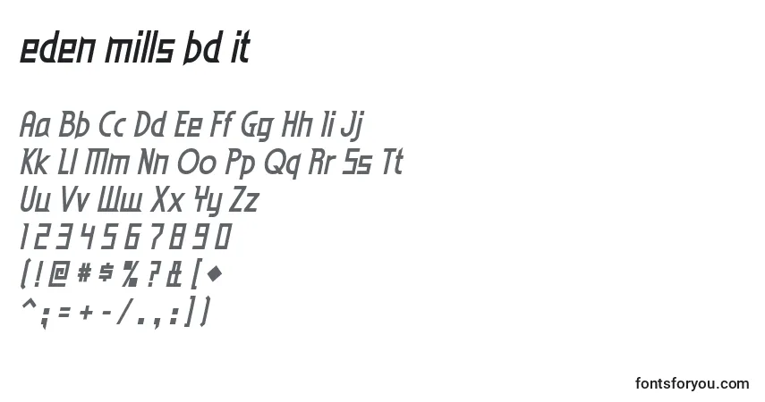 Fuente Eden mills bd it - alfabeto, números, caracteres especiales