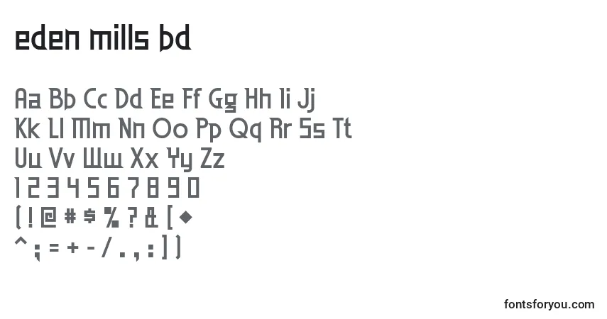 Шрифт Eden mills bd – алфавит, цифры, специальные символы