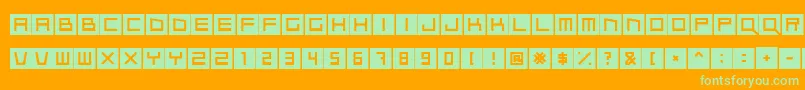 Police Qubix – polices vertes sur fond orange