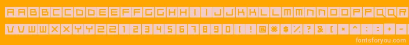Qubix Font – Pink Fonts on Orange Background