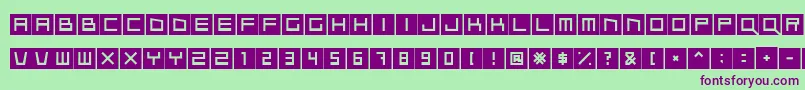 Шрифт Qubix – фиолетовые шрифты на зелёном фоне