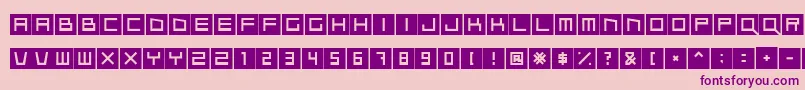 Qubix-Schriftart – Violette Schriften auf rosa Hintergrund