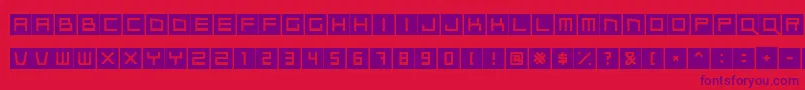 Qubix-Schriftart – Violette Schriften auf rotem Hintergrund