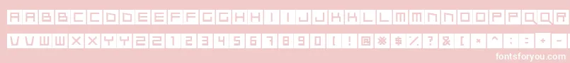 Fonte Qubix – fontes brancas em um fundo rosa
