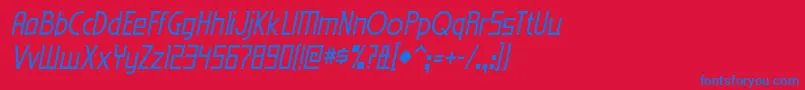 eden mills rg it-Schriftart – Blaue Schriften auf rotem Hintergrund