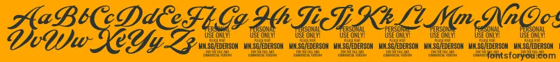 Ederson PERSONAL USE ONLY Font – Black Fonts on Orange Background