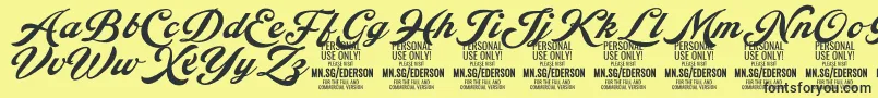 Ederson PERSONAL USE ONLY Font – Black Fonts on Yellow Background