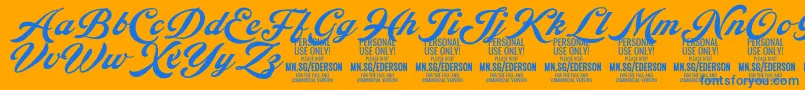 Ederson PERSONAL USE ONLY Font – Blue Fonts on Orange Background