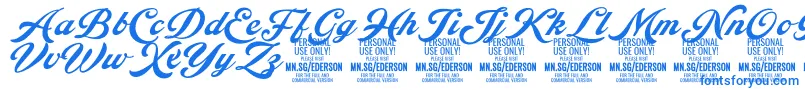 Ederson PERSONAL USE ONLY-Schriftart – Blaue Schriften auf weißem Hintergrund