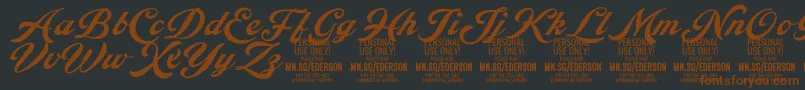 Ederson PERSONAL USE ONLY Font – Brown Fonts on Black Background