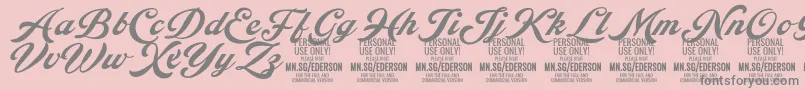 Ederson PERSONAL USE ONLY-Schriftart – Graue Schriften auf rosa Hintergrund