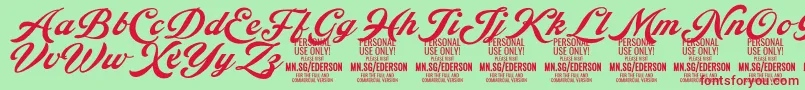 Ederson PERSONAL USE ONLY-Schriftart – Rote Schriften auf grünem Hintergrund