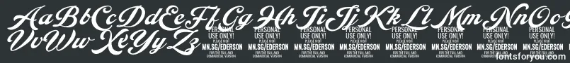 Шрифт Ederson PERSONAL USE ONLY – белые шрифты на чёрном фоне