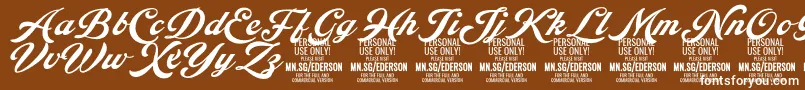 Ederson PERSONAL USE ONLY Font – White Fonts on Brown Background