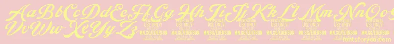 Ederson PERSONAL USE ONLY Font – Yellow Fonts on Pink Background