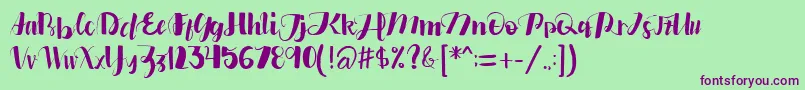 edfander Font – Purple Fonts on Green Background