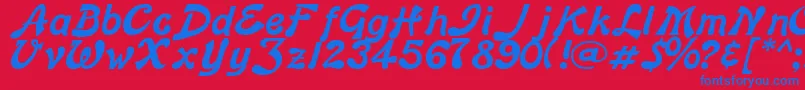 edge Font – Blue Fonts on Red Background