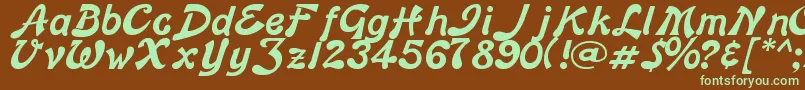 edge Font – Green Fonts on Brown Background