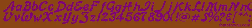 edge Font – Purple Fonts on Brown Background