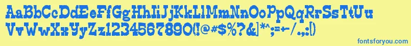 edmunds distressed Font – Blue Fonts on Yellow Background