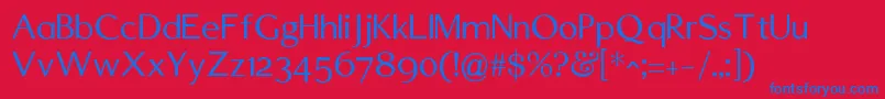 Edmundsbury Sans Regular v2 Font – Blue Fonts on Red Background