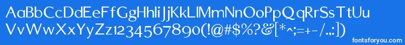 Edmundsbury Sans Regular v2 Font – White Fonts on Blue Background