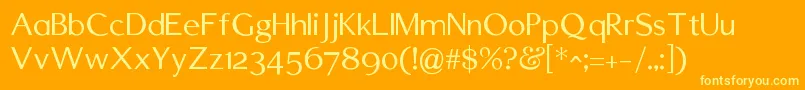 Edmundsbury Sans Regular v2 Font – Yellow Fonts on Orange Background