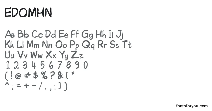 Czcionka EDOMHN   (125799) – alfabet, cyfry, specjalne znaki