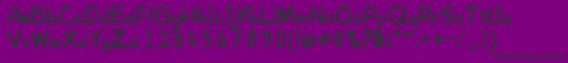 EDOMHN  -fontti – mustat fontit violetilla taustalla