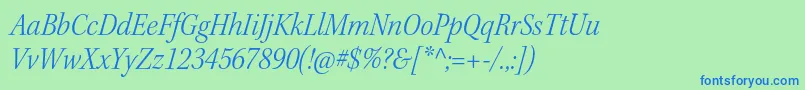 KeplerstdLightscnitsubh Font – Blue Fonts on Green Background