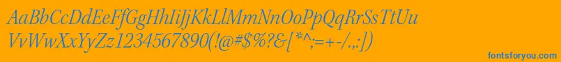 KeplerstdLightscnitsubh Font – Blue Fonts on Orange Background