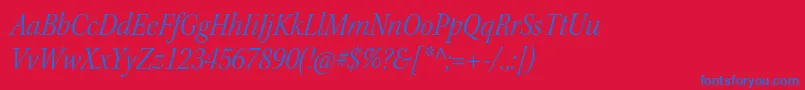 KeplerstdLightscnitsubh Font – Blue Fonts on Red Background