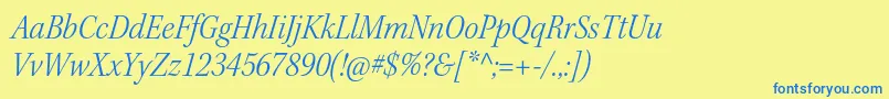KeplerstdLightscnitsubh Font – Blue Fonts on Yellow Background