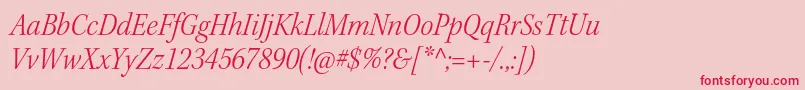 KeplerstdLightscnitsubh Font – Red Fonts on Pink Background