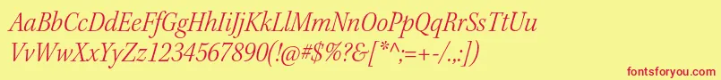 KeplerstdLightscnitsubh Font – Red Fonts on Yellow Background