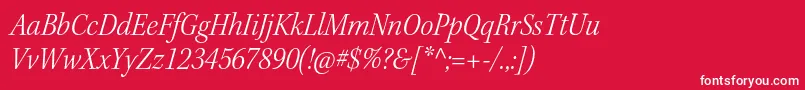 KeplerstdLightscnitsubh Font – White Fonts on Red Background