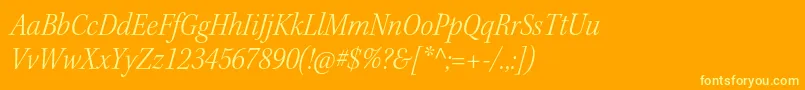 KeplerstdLightscnitsubh Font – Yellow Fonts on Orange Background