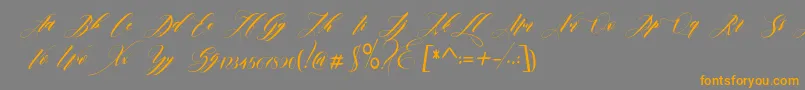 Weitere Informationen zur edore-Schriftart edore-Schriftart – Orangefarbene Schriften auf grauem Hintergrund