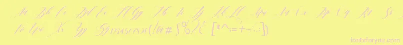 edore-Schriftart – Rosa Schriften auf gelbem Hintergrund