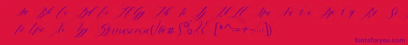 edore-Schriftart – Violette Schriften auf rotem Hintergrund