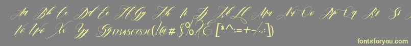 edore-Schriftart – Gelbe Schriften auf grauem Hintergrund