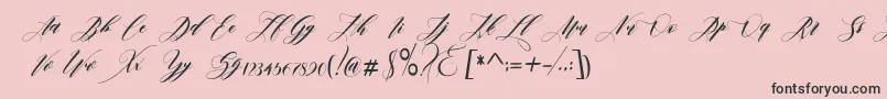 edore-Schriftart – Schwarze Schriften auf rosa Hintergrund