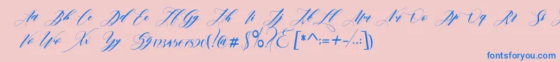 edore Font – Blue Fonts on Pink Background