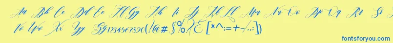 edore Font – Blue Fonts on Yellow Background