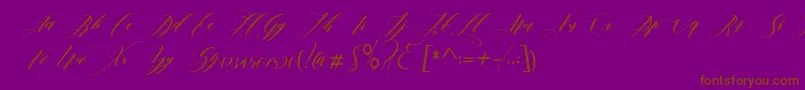 edore-Schriftart – Braune Schriften auf violettem Hintergrund