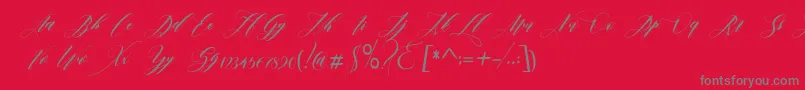 edore-Schriftart – Graue Schriften auf rotem Hintergrund